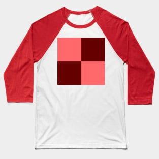 Cinnamon Red and Pink Checkerboard Pattern Baseball T-Shirt